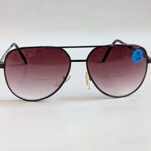 (NWT) Vintage 90's Aviator Metal Bi-Focal Reading Sunglasses (S. Black)
